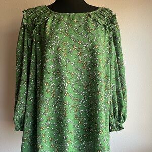 Max Studio Green Floral Blouse